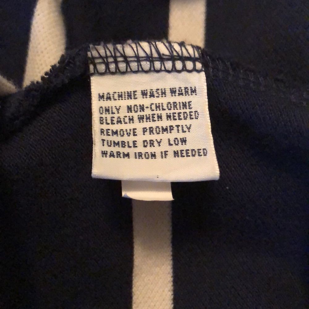 POLO RALPH LAUREN Navy and White Striped Cotton Polo Shirt Size Extra Large - Picture 5 of 8